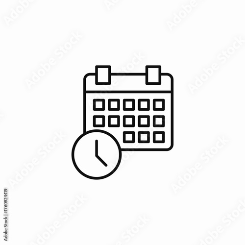 time on calendar icon sign vector