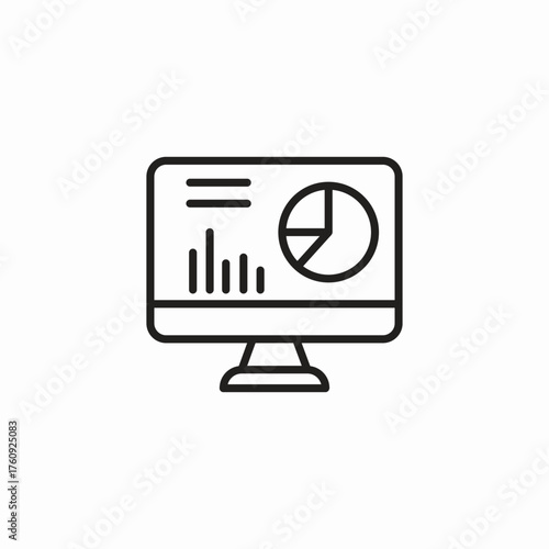 computer statistical charts icon sign vector