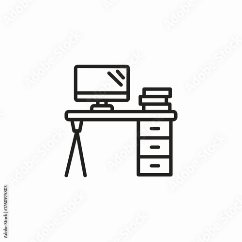 office desk icon icon sign vector