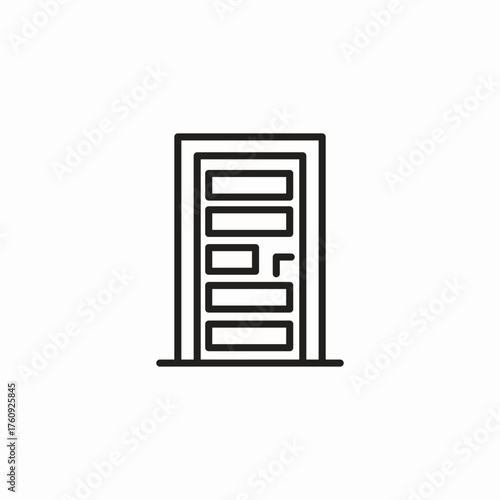 panel interior door icon sign vector