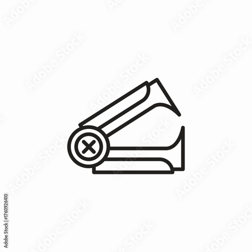 staple remover tool icon sign vector