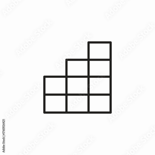 stacked cubical shelves icon sign vector