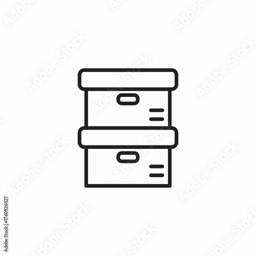 stacked storage boxes icon sign vector