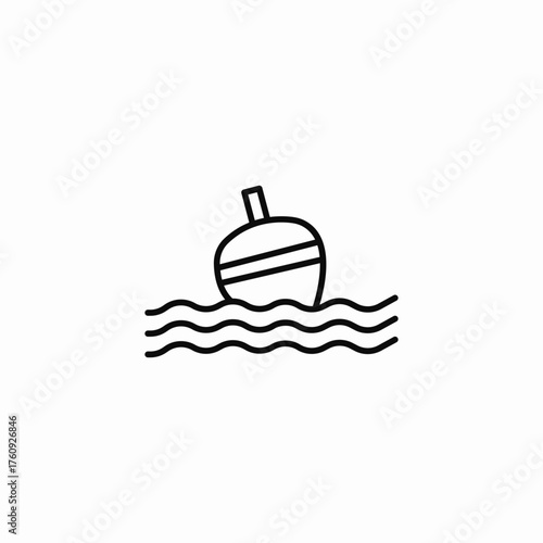 buoy in water icon sign vector