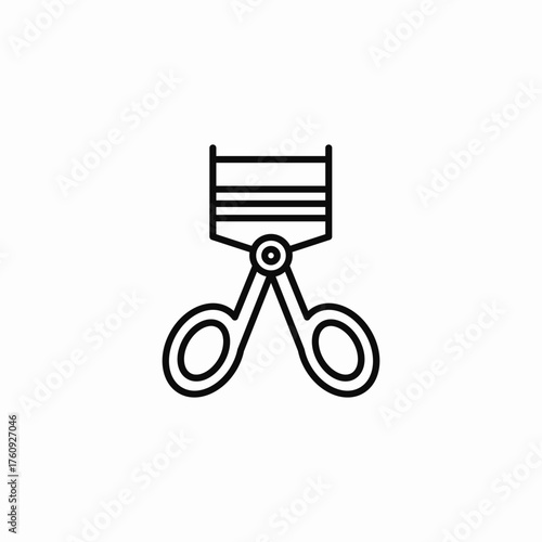 eyelash curler tool icon sign vector