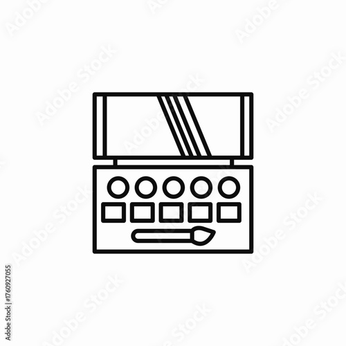 eyeshadow palette brush icon sign vector