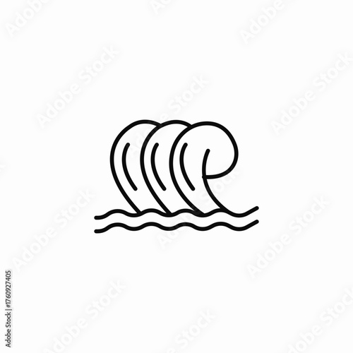 large ocean waves icon sign vector