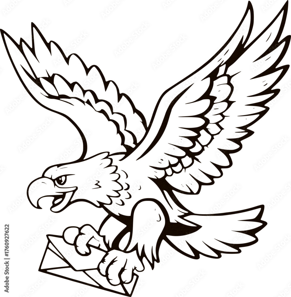 Obraz premium Eagle Mail Courier Emblem