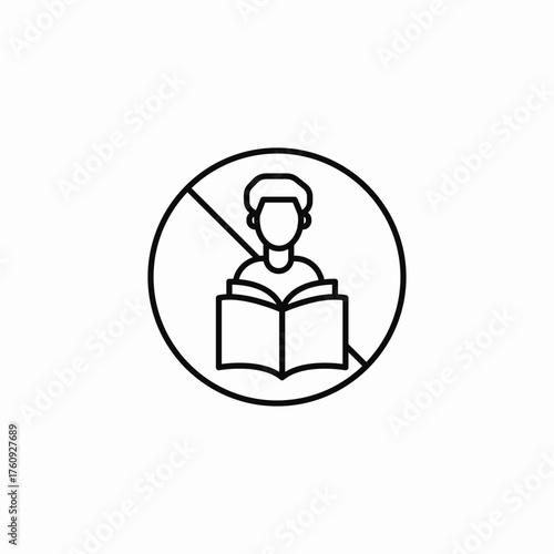 no reading allowed icon sign vector