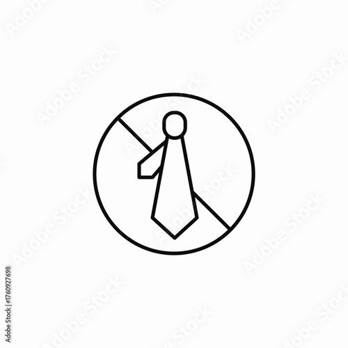 no ties allowed icon sign vector