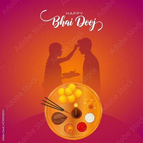 Bhai Dooj, a ritual. Bhai Dooj Poster, with the thali glow. And. Bhai Dooj Sale. 