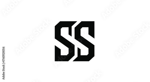 Modern geometric ss logo design bold monogram initial brand identity symbol