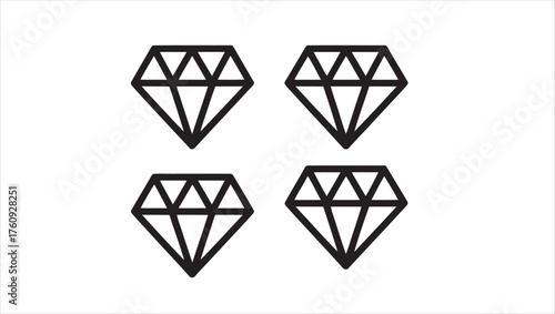 Elegant shining diamond minimalist geometric design with vibrant color accents