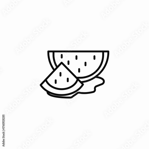 sliced watermelon fruit icon sign vector