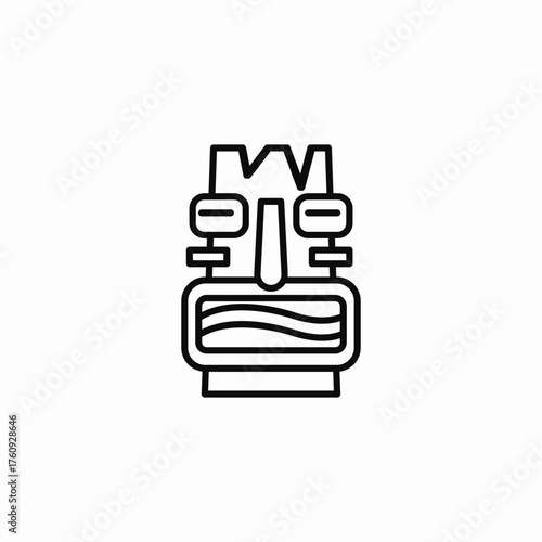 tribal tiki mask icon sign vector