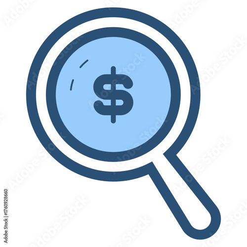 dollar money inspection magnifying glass icon