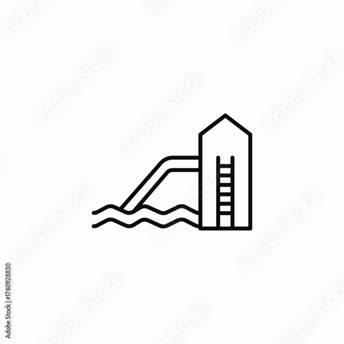 water slide park icon sign vector