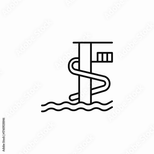 water slide recreation icon sign vector