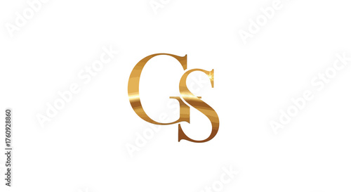 Elegant gold gs monogram logo symbol capturing luxury and sophistication