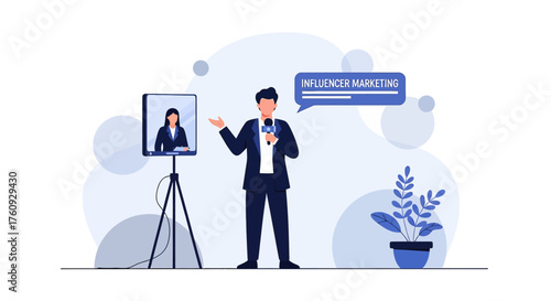 The concept of influencer marketing through live broadcast and communication effectively promotes