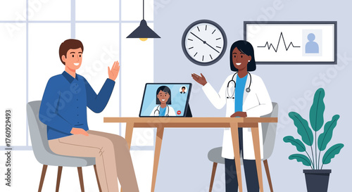 Virtual healthcare consultation between doctor and patient via online video call session