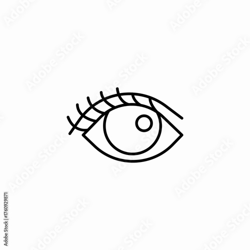 human eye with lashes icon sign vector