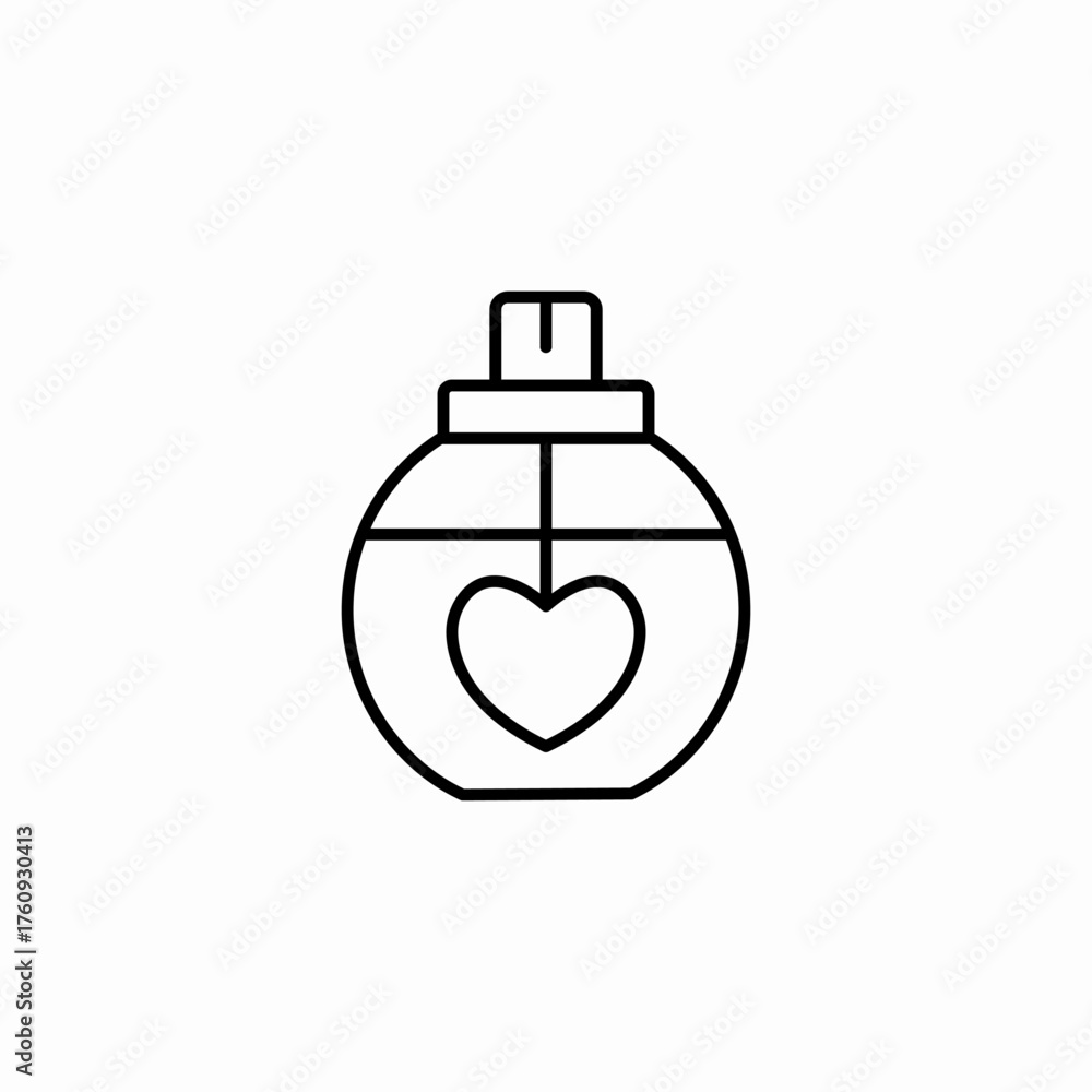 Obraz premium perfume bottle heart icon sign vector