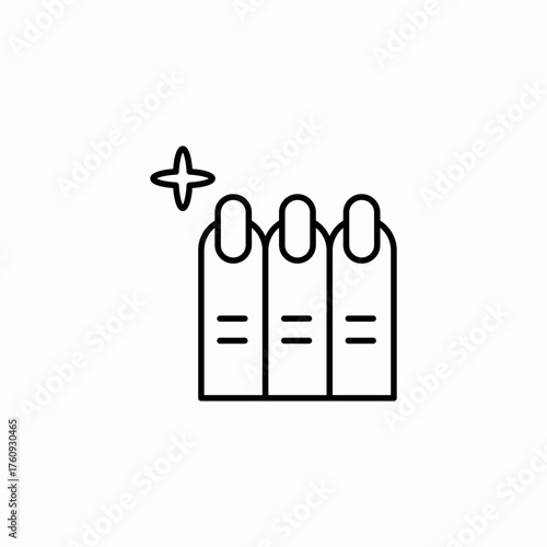 polished fingernails sparkle icon sign vector