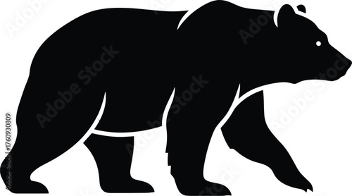 Stylized bear illustration isolated on white background isolated on transparent background silhouette