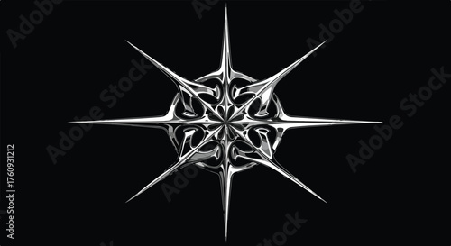 Metallic Star Fractal Design A Unique Decorative Element for Creative Projects 7