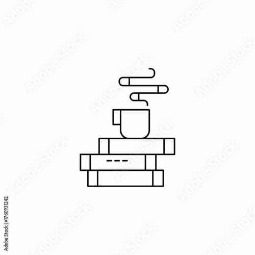 coffee break reading icon sign vector