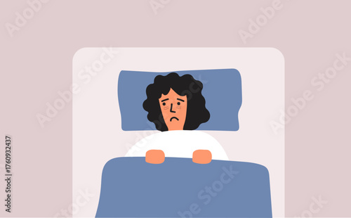 Person awake, Insomnia sleeplessness illustration