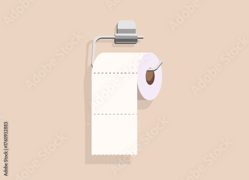 Toilet paper roll holder hanging illustration