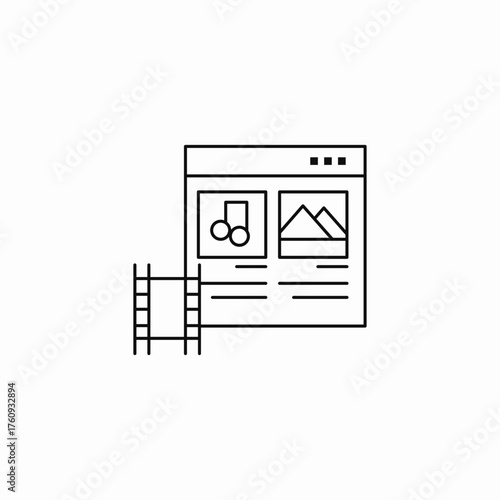 media content website icon sign vector