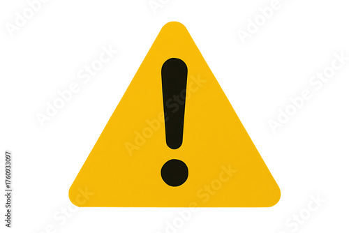 Simple yellow warning triangle isolated on black background caution danger symbol sign with exclamation mark safety road signage concept awareness prevention attention