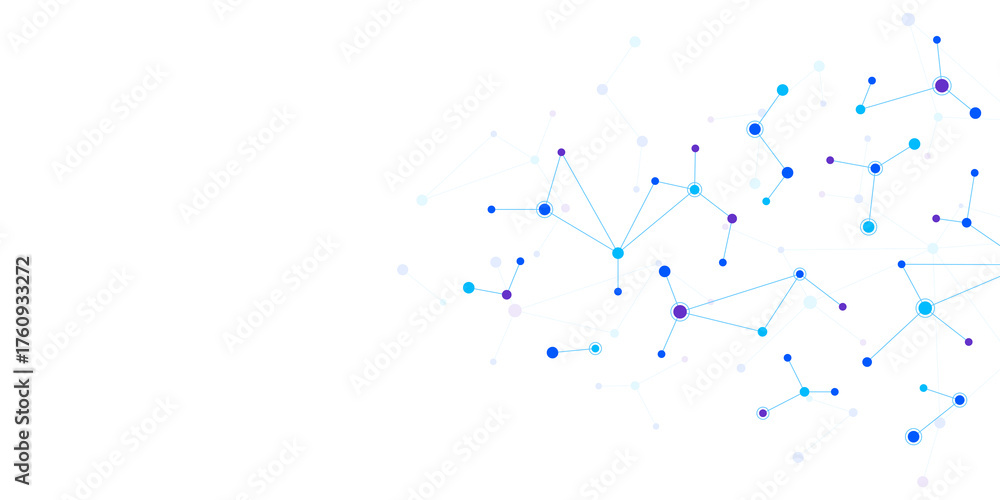 Obraz premium Molecular structure and genetic engineering, molecules DNA, neural network, scientific research. Abstract background for innovation technology, science, healthcare, and medicine
