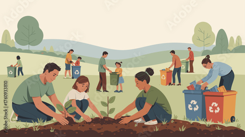 A community working together for a greener future.