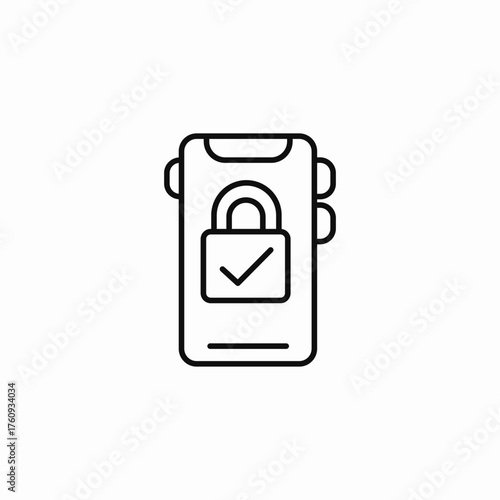 secure mobile device icon sign vector