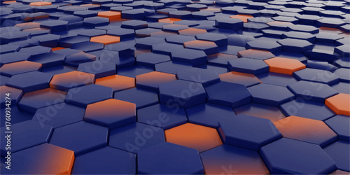 Abstract blue pattern of 3D cubes for a technology and business design illustration