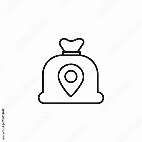 target location bag icon sign vector
