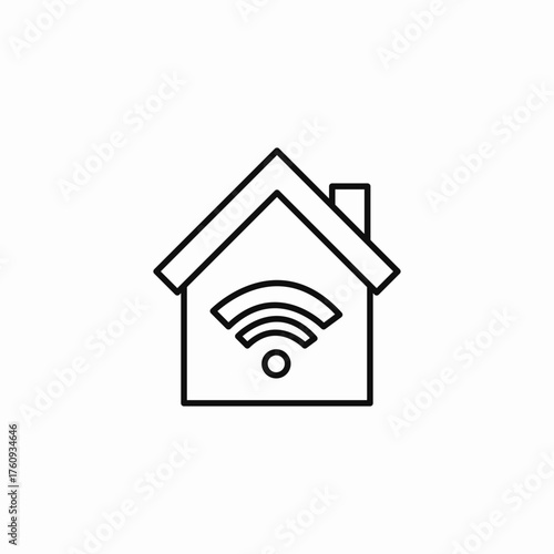 wi-fi connected hous icon sign vector