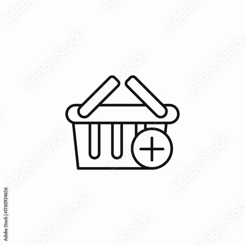 add basket item icon sign vector