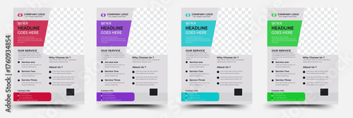 Business Flyer Corporate Flyer Design, a4 template of different color, layout.