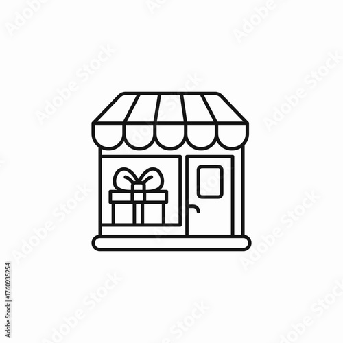 gift shop front icon sign vector