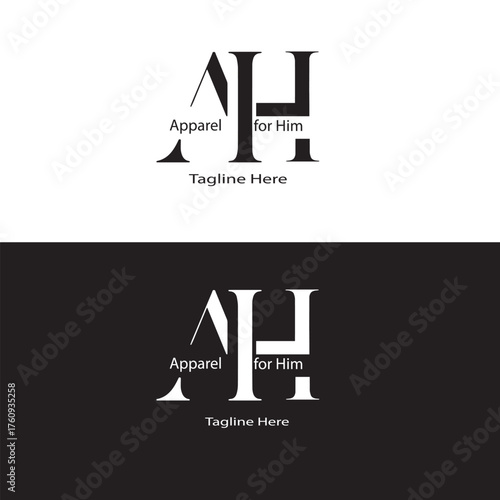 AH Apparel For Him Fashion Brand Logo with Classic Monogram Design