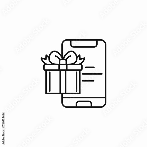 mobile online gift icon sign vector