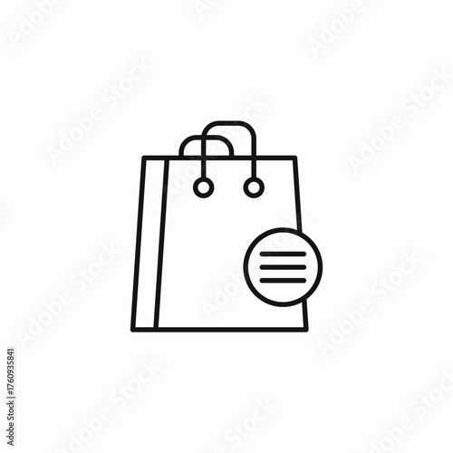 shopping bag list icon sign vector