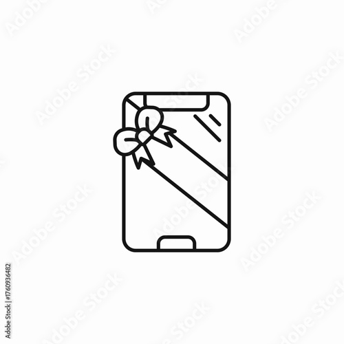 wrapped phone gift icon sign vector