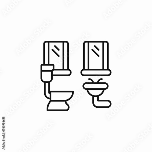 bathroom toilet and sink icon sign vector