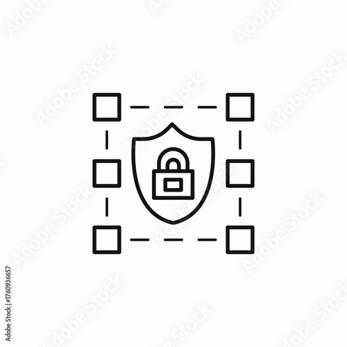 blockchain security shield icon sign vector